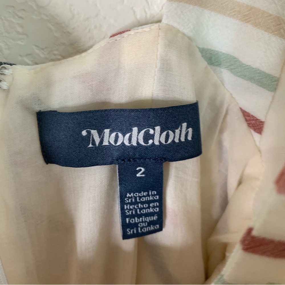 ModCloth Womens 100% cotton sunset cruise stripe dress 2 NWT - Picture 5 of 10